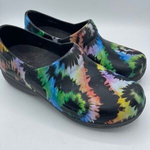 Crocs On The Clock Work Slip On Tie-dye Dual Comfort Slip Resistant Shoes Size 9